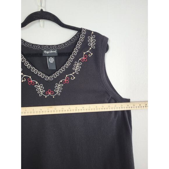 Maggie Barnes Beaded Cardigan 2-Pc Sweater Tank Set 2X Black Boho Artsy Evening - Picture 13 of 15